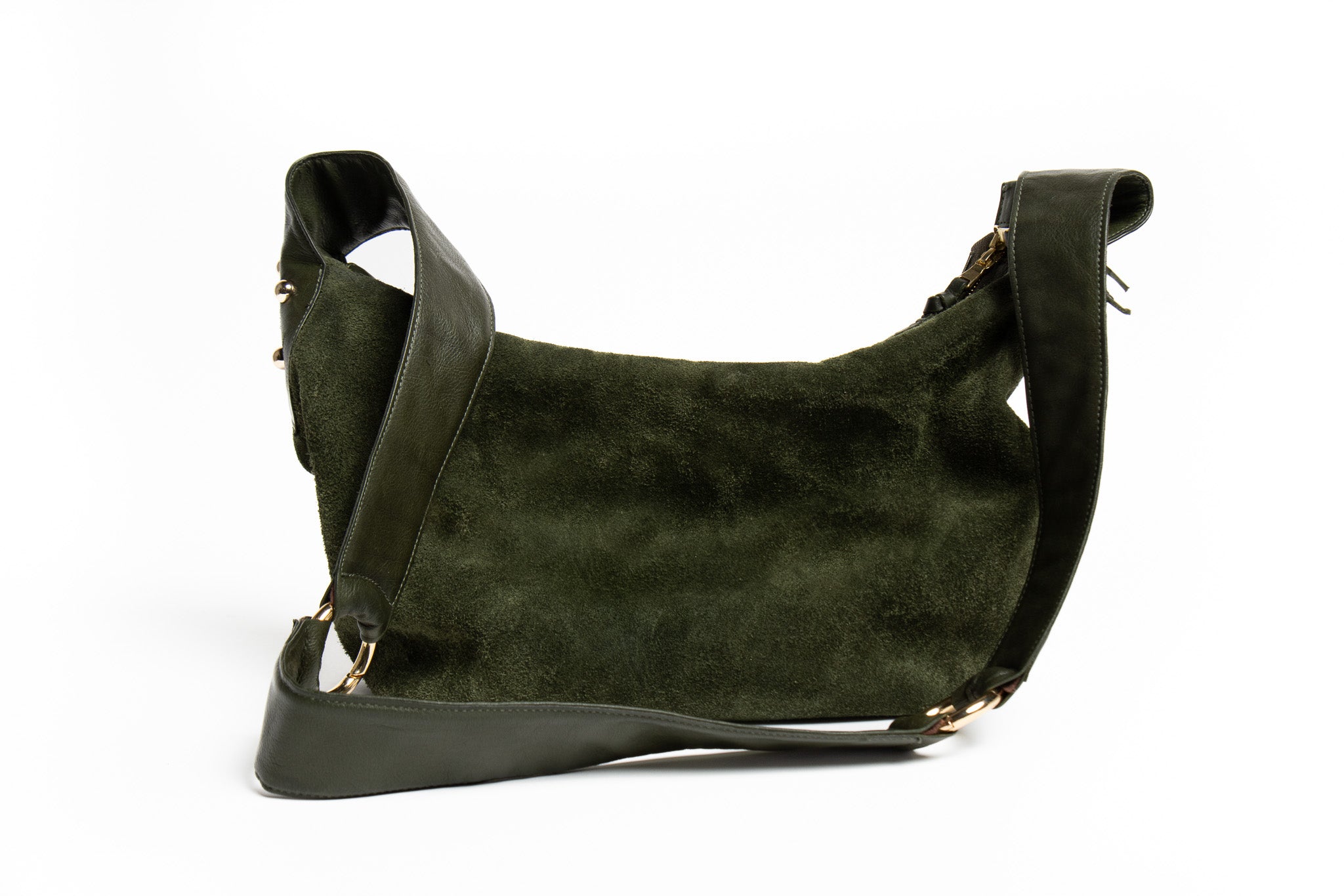 Quinn – Aniline Suede Deep Moss Green