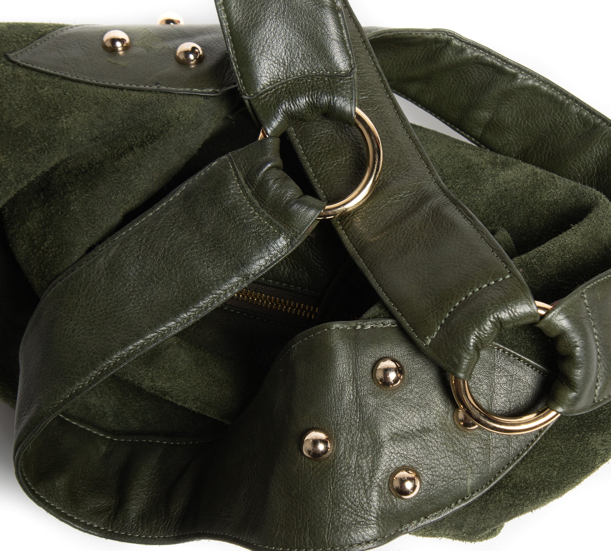Quinn – Aniline Suede Deep Moss Green