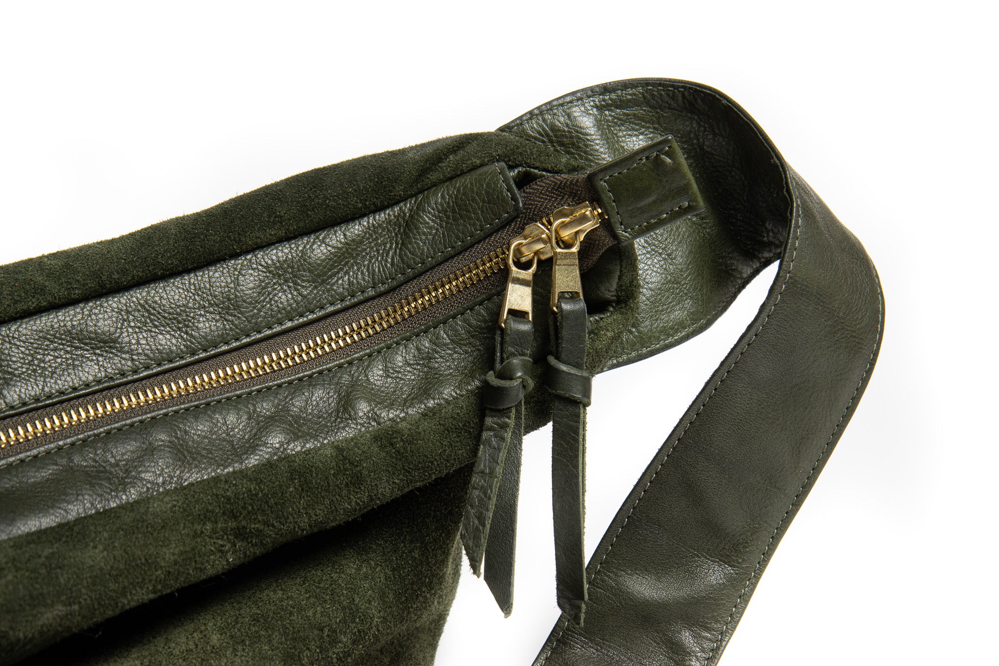 Quinn – Aniline Suede Deep Moss Green