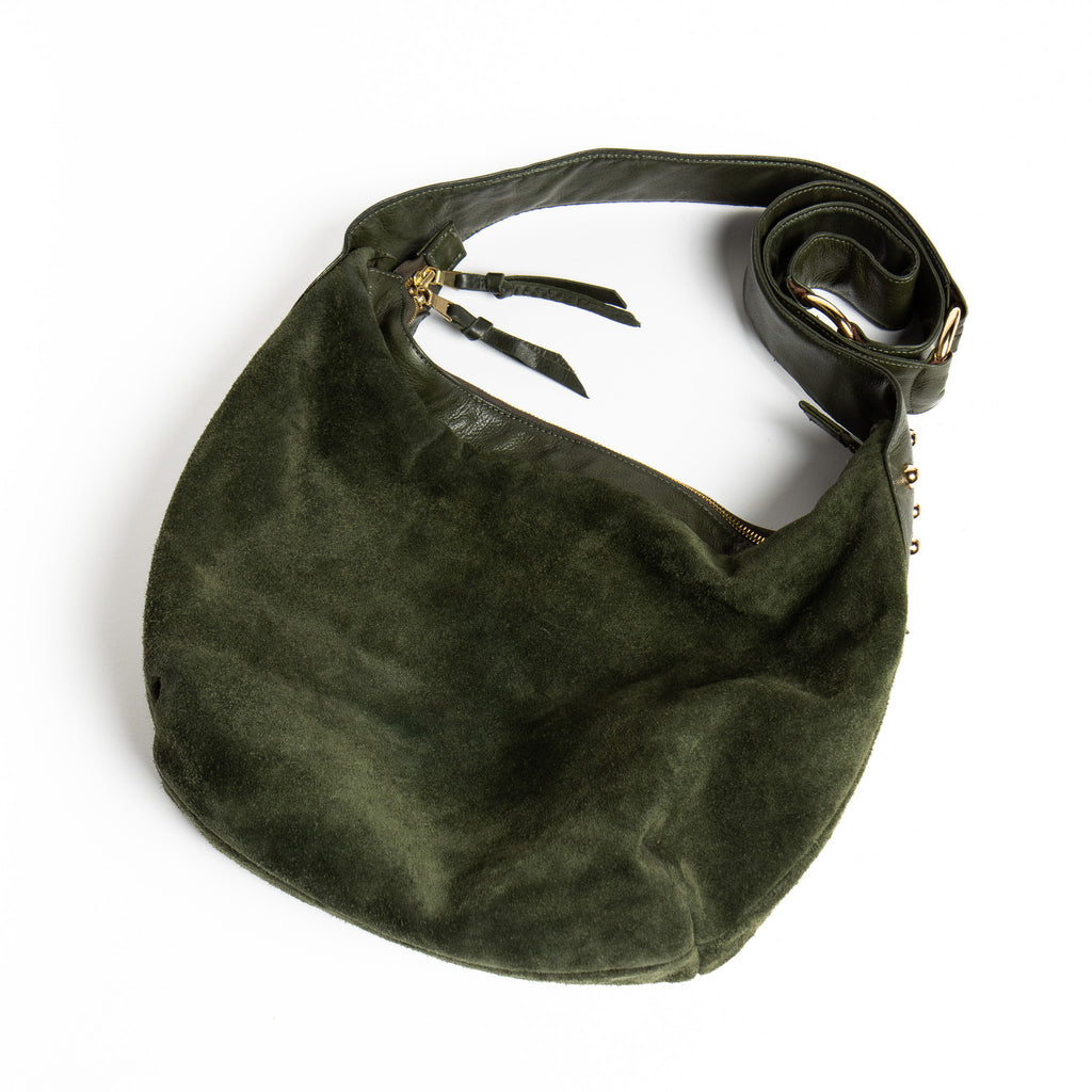 Quinn – Aniline Suede Deep Moss Green