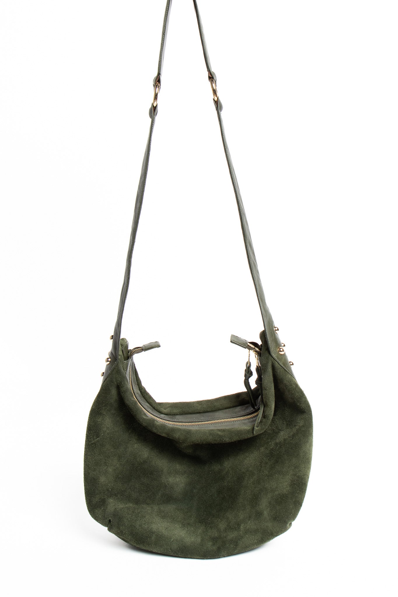 Quinn – Aniline Suede Deep Moss Green