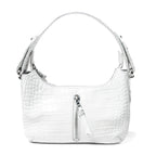 Ingrid – Crocodile Embossed Patent Leather Porcelain White