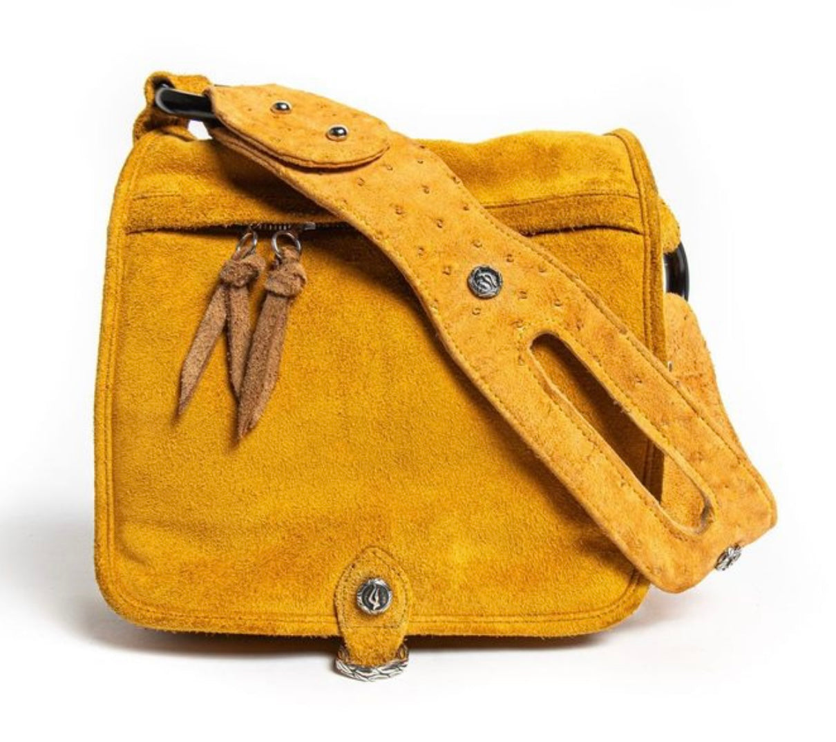 Messi – Gold Calf Suede with Ostrich Strap