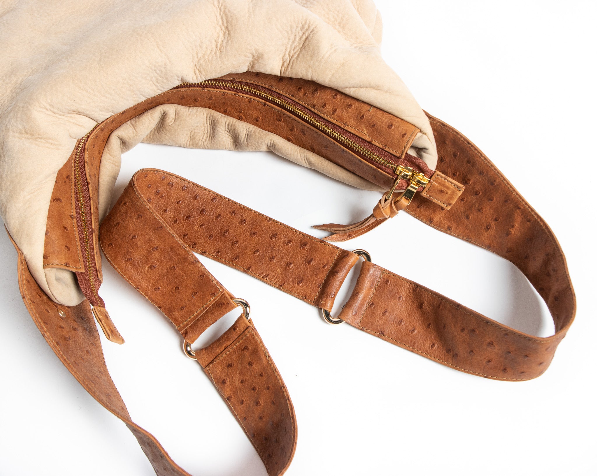 Quinn – Suede Body with Ostrich Strap