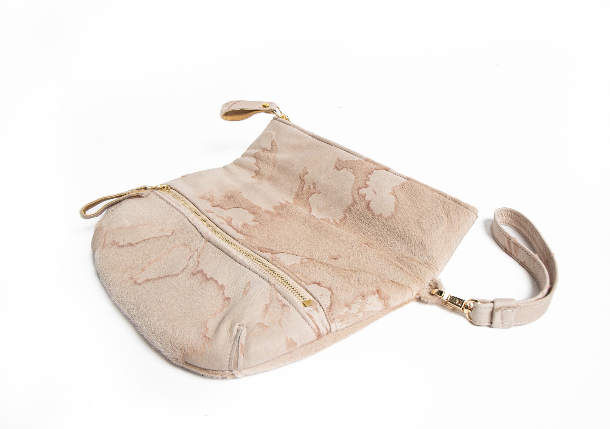 Cici – Acid Washed Hair-On Calf Clutch